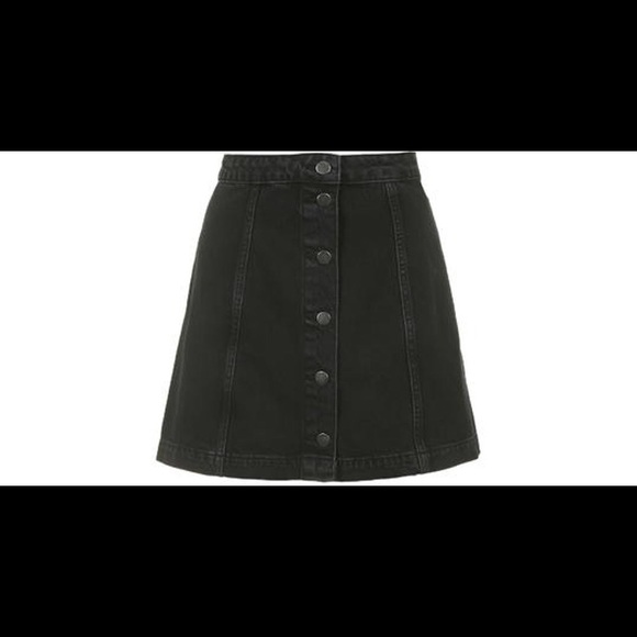 Black Denim Topshop Skirt - Picture 3 of 7